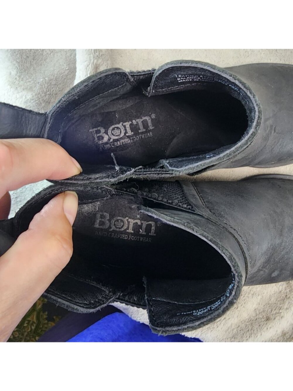 Born Shoes Womens Size 7.5 M Brenta Black Leather Ankle Chelsea Boots *Read* - Picture 10 of 14